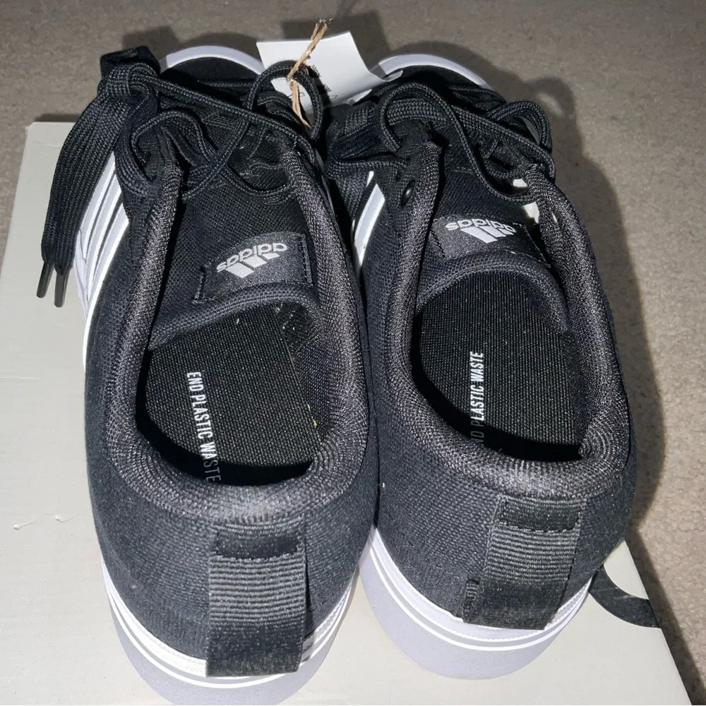 adidas Women's Black and White Platform Canvas Sneakers